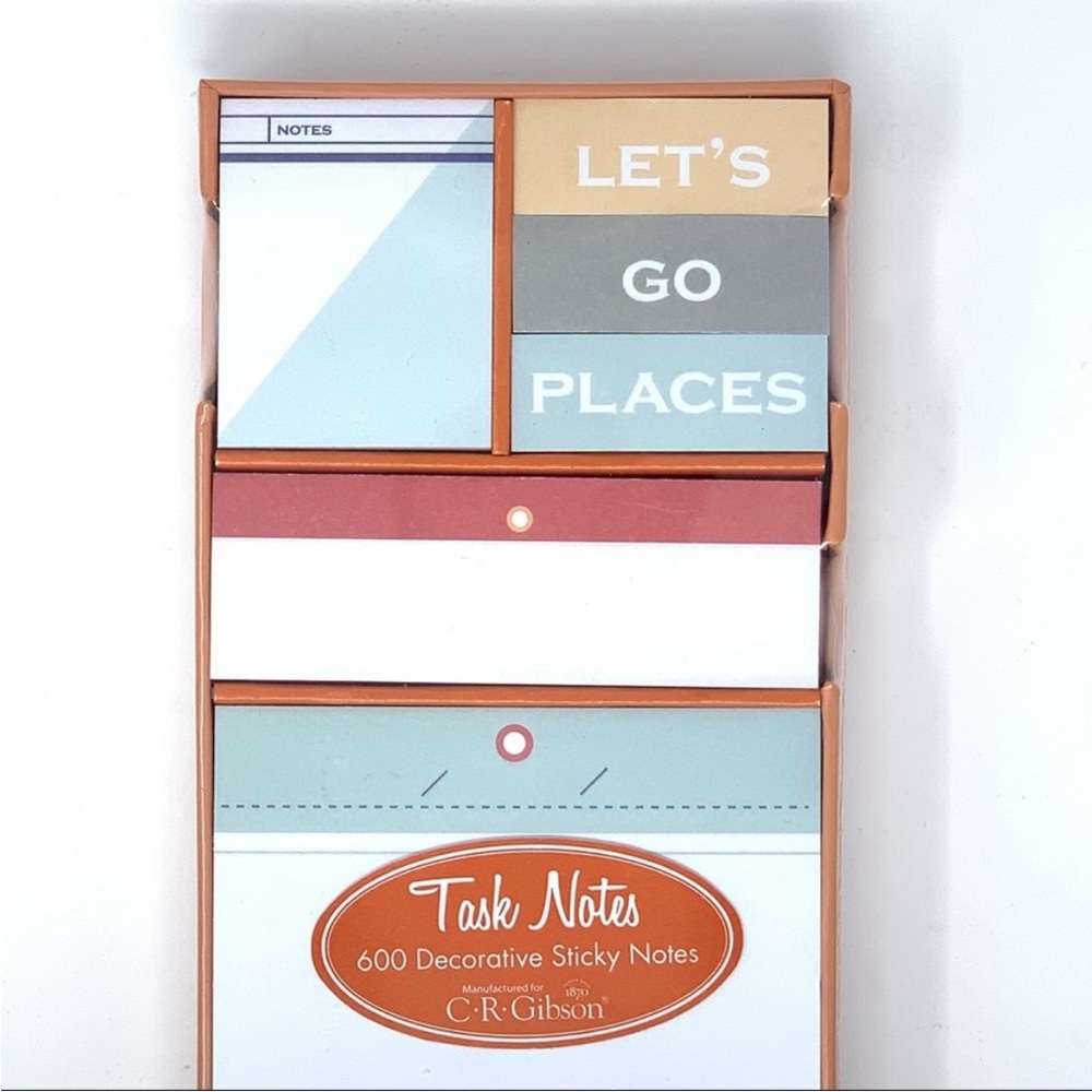 C.R. Gibson Task Notes Decorative Sticky Notes Set Let’s Go Places